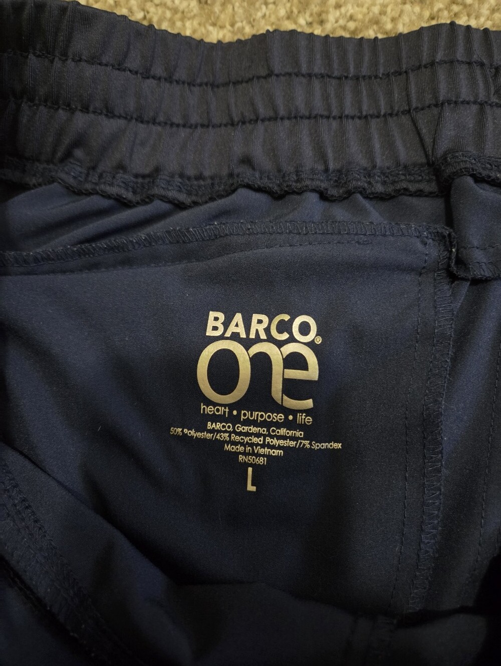 Barco One Women's Navy Jogger Scrub Pants Size Large